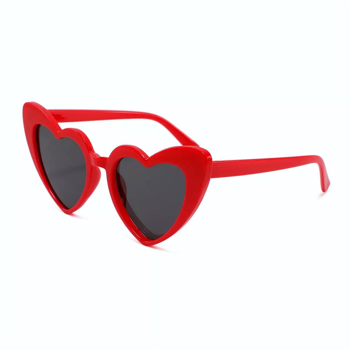 DAEBAK Rode vrouwen zonnebril in hart vorm [Rood] met hartjes zonnebrillen Dames Festival Sunglasses