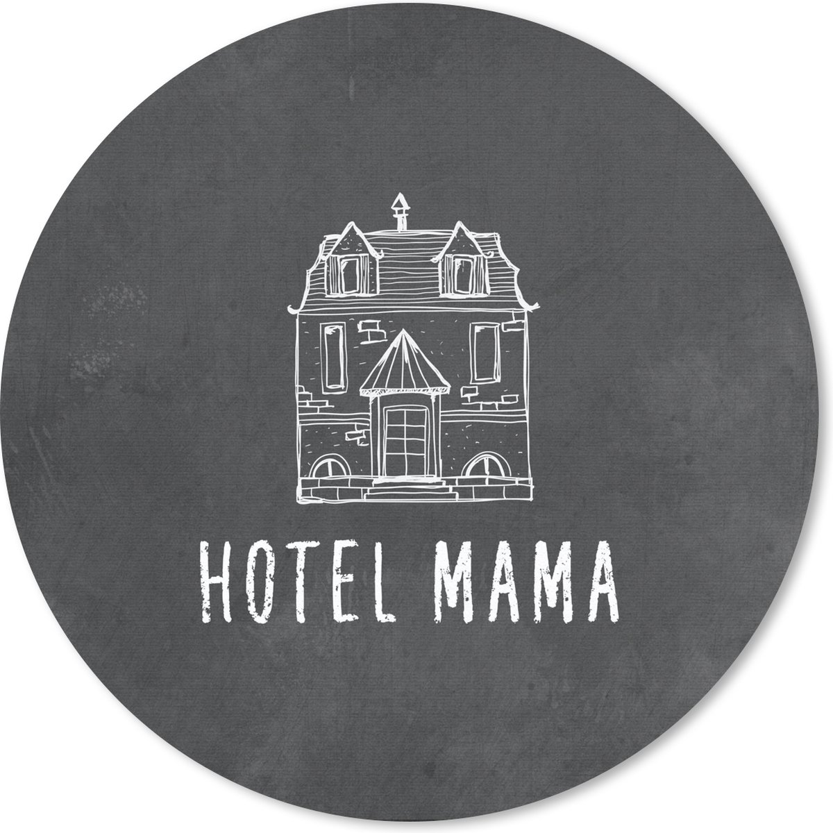 Muismat rond 20x20 cm - Mousepad Spreuken - Hotel mama - Mama - Quotes - Ronde muismatten