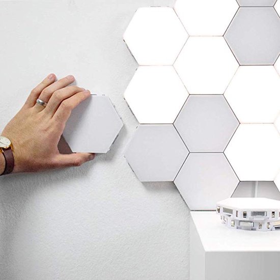 hexagon touch wandverlichting - binnenverlichting - creatieve wandverlichting - 6 stuks - wit