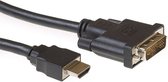 Câble adaptateur HDMI DVI-D ACT | 1x HDMI A Male | 1x DVI-D Single Link Male 18+1 | 2 mètres | Noir