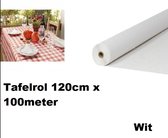 Tafelrol papier wit 120cm x 100meter - Tafel dekken rol gala wit restaurant food festival thema feest