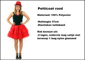 Petticoat 3 Laags rood lengte 37cm - S/M - Festival thema feest fun rock and roll dansen swing