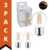 ProDim LED Filament Lamp E27 - Kogel Ø 4.5 cm - Dimbaar - 4.5W (40W) - Warm wit - 3 lampen