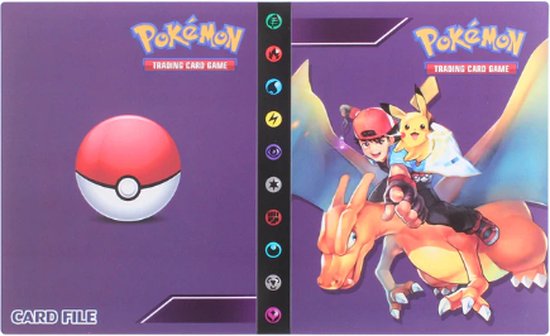 Thumbnail van een extra afbeelding van het spel Verzamelmap geschikt voor Pokémon - Plek voor 240 kaarten - 4 pocket dubbelzijdig - A5 - Ash & charizard