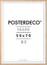 Fotolijst - Posterdeco - Premium Hout - Fotomaat 50x70 cm (B2) - Posterlijst - Fotolijstje - Eik