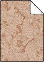 Proefstaal ESTAhome behangpapier getekende bladeren terracotta - 139499 - 26,5 x 21 cm