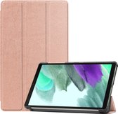 Hoesje Geschikt voor Samsung Galaxy Tab S6 Lite Hoes Case Tablet Hoesje Tri-fold - Hoes Geschikt voor Samsung Tab S6 Lite Hoesje Hard Cover Bookcase Hoes - Rosé goud