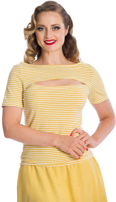 Banned - SWEET STRIPES Top - S - Geel