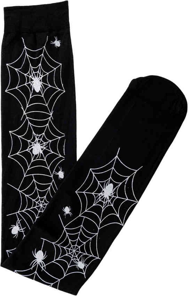 Banned - SPIDERS Overknee sokken - Zwart