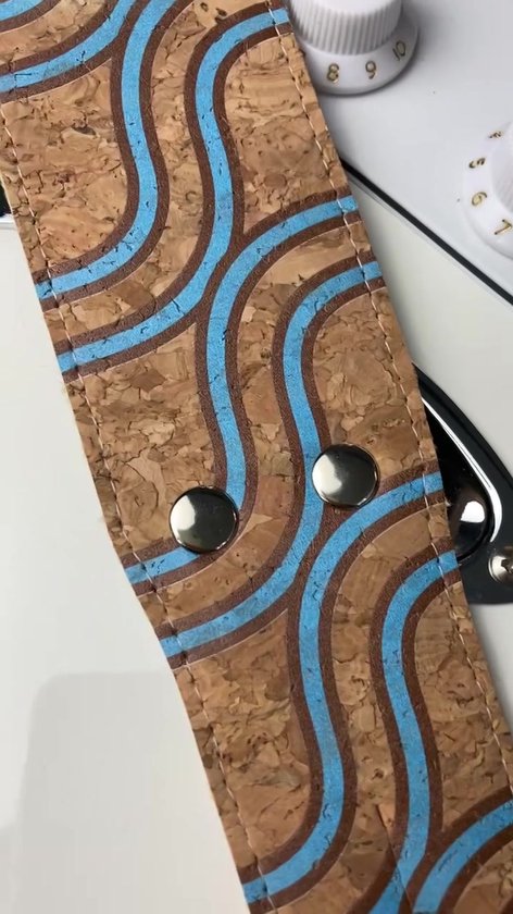 Rock 'n Soul PS5 Cork Natural -Sangle de guitare - Avec impression ou naam unique et personnel