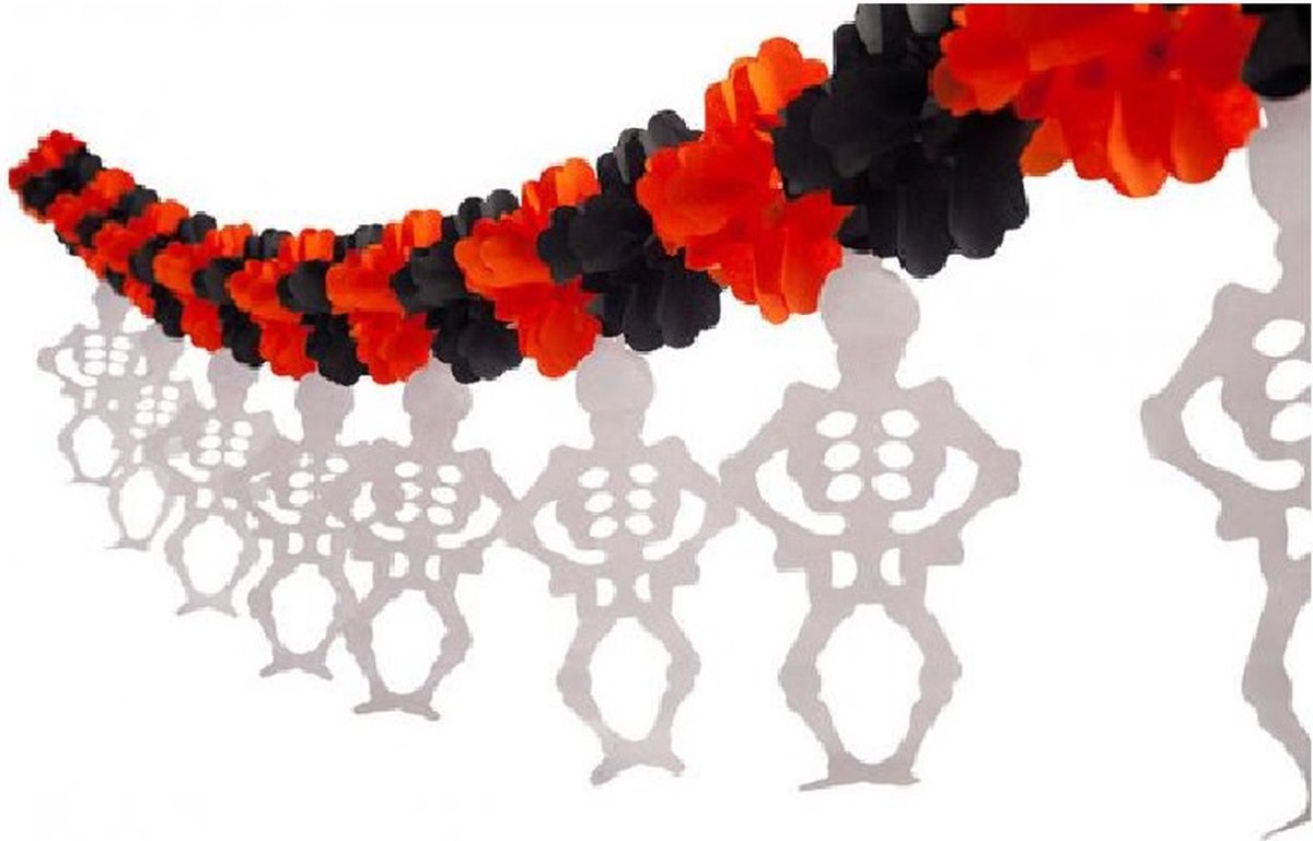 Carnival Toys Slinger Skelet 300 Cm Papier Rood/zwart/wit