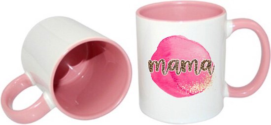 draai Vijandig Veilig Mok mama-cadeau beker met tekst-mama luipaard print in roze bol | bol.com