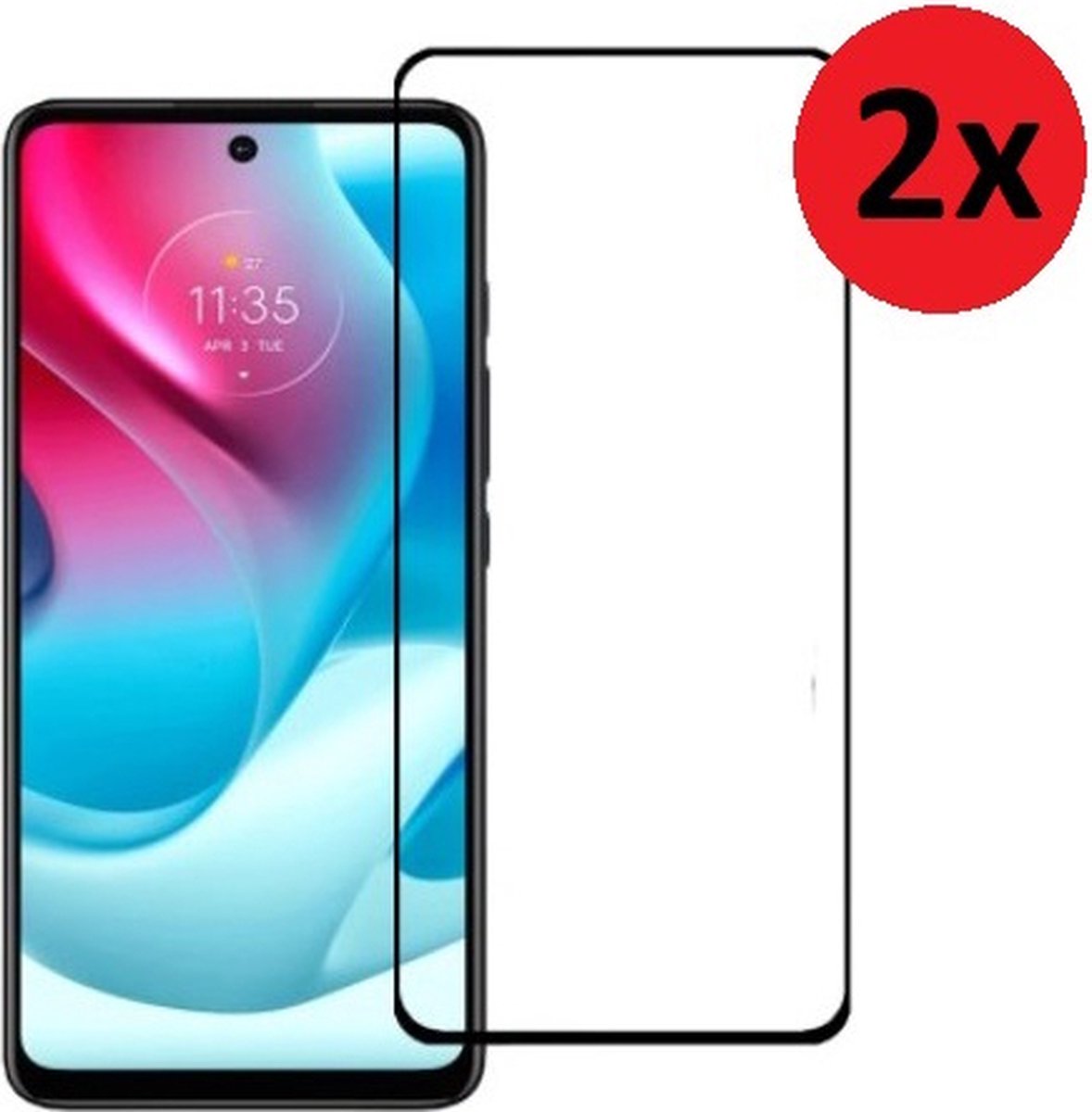 Geschikt voor Motorola Moto E32 Full Screenprotector - Moto E32s Full Tempered Glass 2x