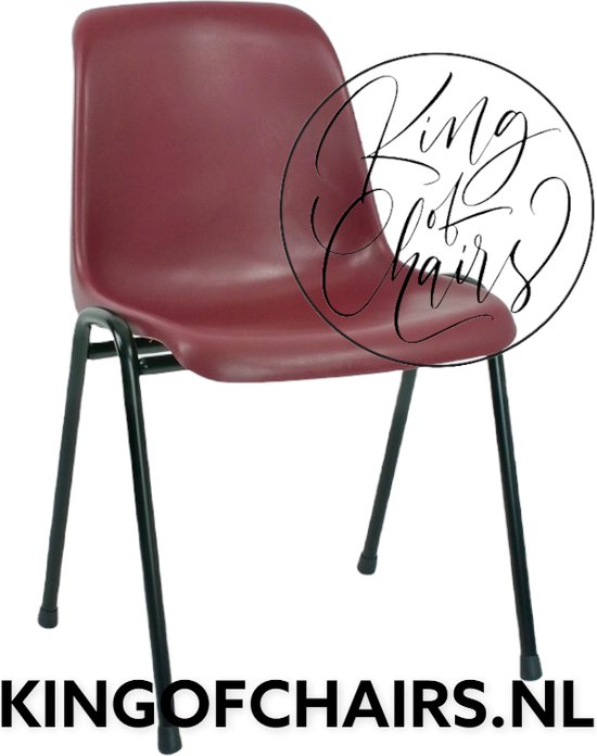 King of Chairs model KoC Daniëlle bordeaux met zwart onderstel. Stapelstoel kantinestoel kuipstoel vergaderstoel tuinstoel kantine stoel stapel stoel kantinestoelen stapelstoelen kuipstoelen De Valk 3360 keukenstoel bistro eetkamerstoel