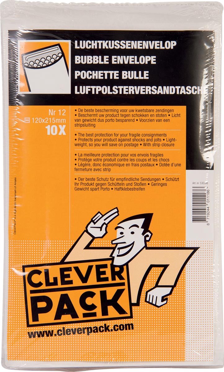 Luchtkussen Envelop Nr. 12 - 120 x 215 mm - 50 Stuks (5 x 10 St. in doos) - Bubbeltjes Envelop