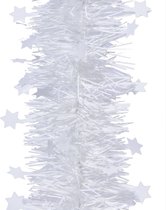 Guirlande de fête étoiles hiver blanc 10 x 270 cm - Guirlande feuille lametta - Décorations guirlande