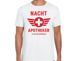 Nacht apotheker drugs verkleed t-shirt wit voor heren - apotheker carnaval / feest shirt kleding / kostuum S