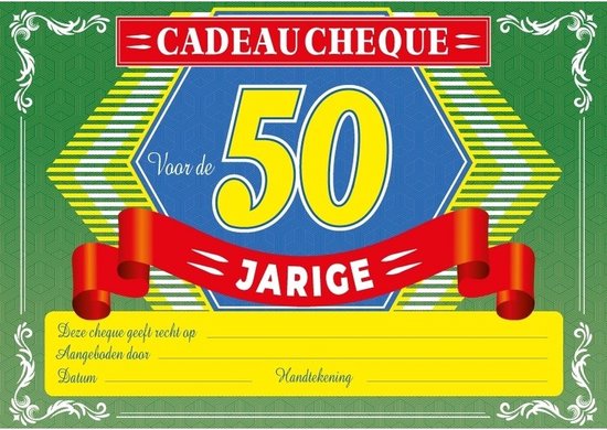 Chèque cadeau pour les 50 ans - Chèque cadeau Abraham