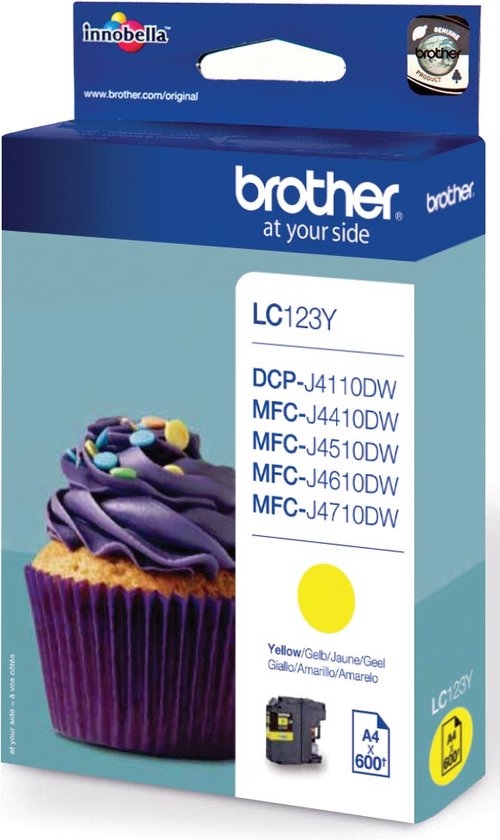 Brother LC-123Y cartouche d'encre 1 pièce(s) Original Rendement élevé (XL) Jaune