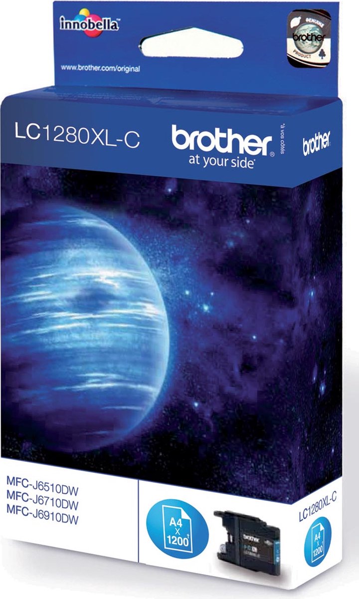 Brother inktcartridge, 1.200 pagina's, OEM LC-1280XLC, cyaan 5 stuks