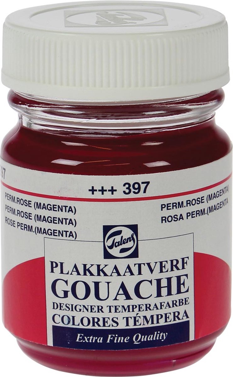 Talens plakkaatvef Extra Fijn flacon van 50 ml, permanentroze (magenta) 5 stuks