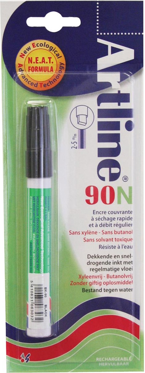 Permanent marker Artline 90N zwart, op blister 12 stuks