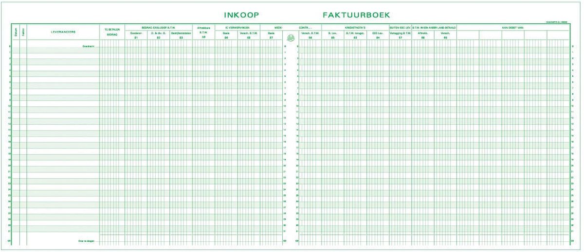 Exacompta register inkoop, ft 27 x 32 cm, Nederlandstalig 5 stuks