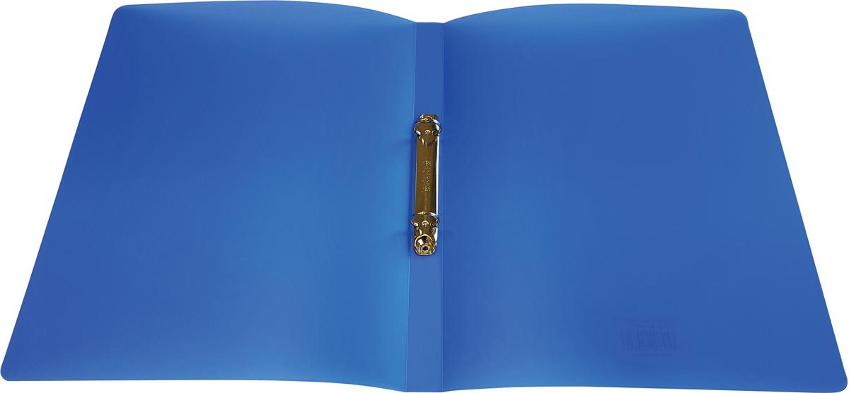Alpha ringmap, voor ft A4, uit PP, 2 ringen van 16 mm, transparant blauw