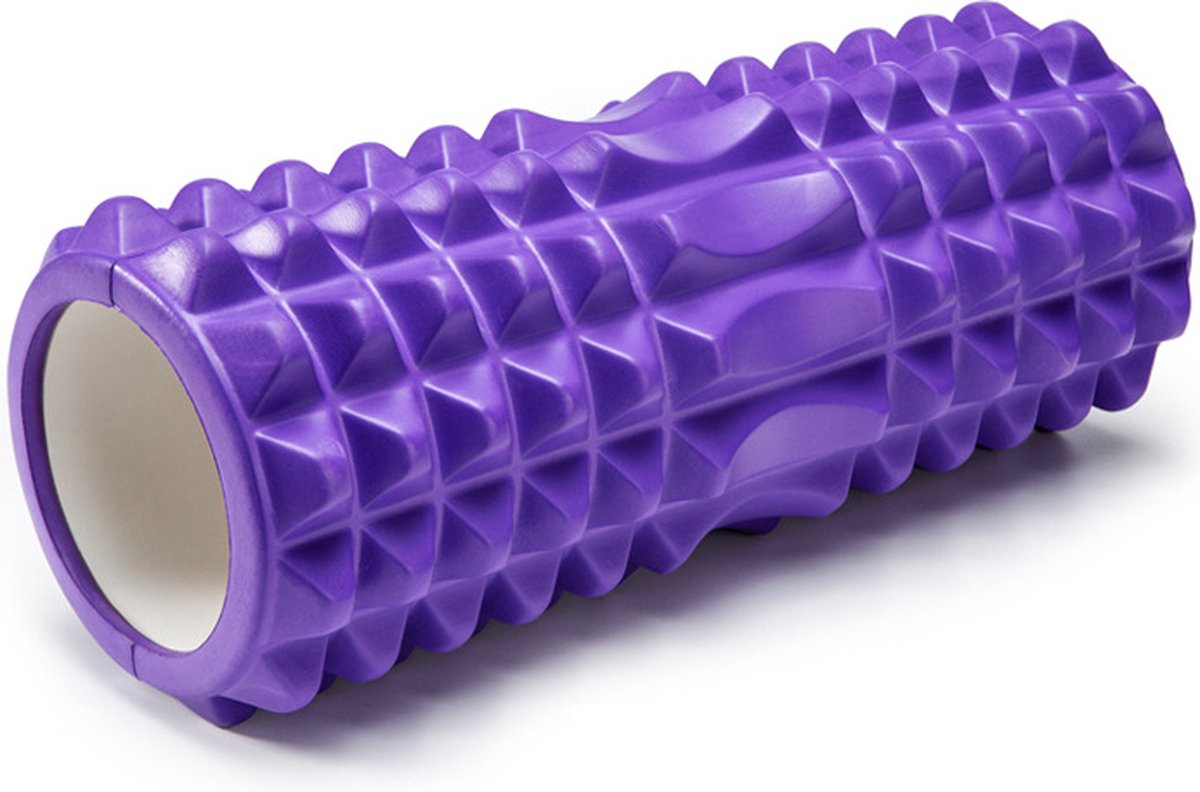 foamroller + GRATIS draagtas - foam roller - paars - fitness - roller - 33 cm - massage