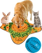 Snuffelmat Hond Inclusief XL Massage Bal voor Schoon Gebit - Likmat hond - Interactief Hondenspeelgoed - Anti Schrok Mat - Konijnenspeelgoed Kattenspeelgoed Intelligentie - Honden Puppy Speelgoed