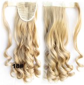 Wrap Around paardenstaart, ponytail hairextensions wavy blond - 18#