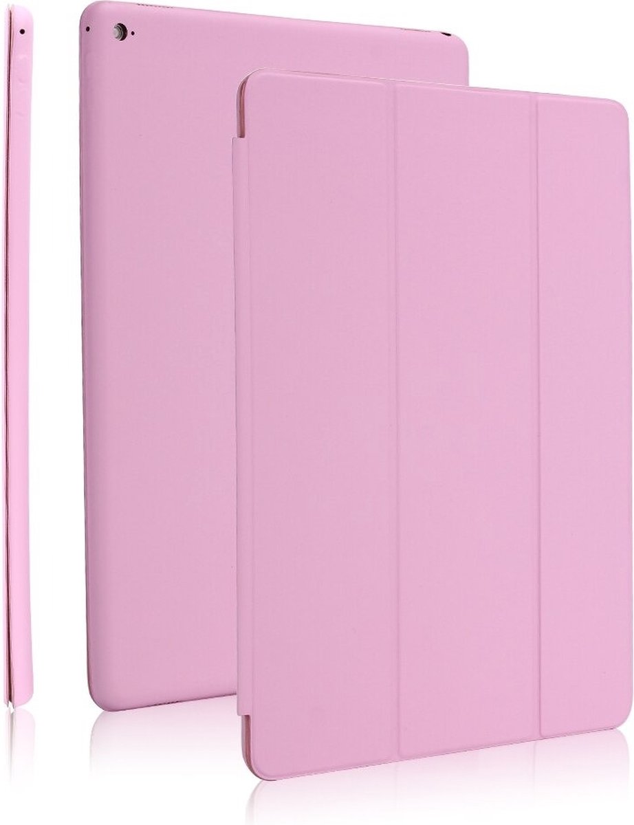 DrPhone Tri-Fold - Opvouwbare Cover - PU Lederen Case - Voorkant + Achterkant - Voor iPad Mini 5 - 7,9 Inch - 2019 - Roze