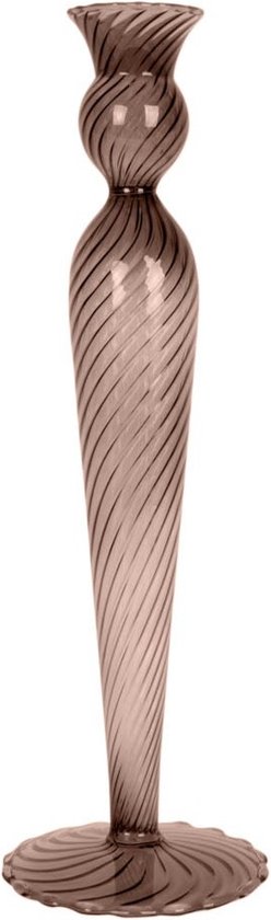 Bougeoir - Glas Swirl Brun Foncé Groot