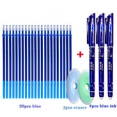 Uitwisbare pennen- 3 stuks-  Inclusief 22 refill- Uitwisbare pen- Erasable pen- Uitwisbaar- Uitgumbaar- Navul inkt- Rollerball pen- Gumbaar- Wisbaar- Uitwisbare inkt