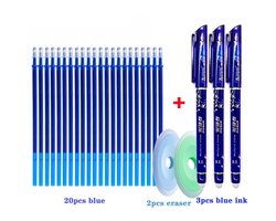 foto van Uitwisbare pennen- uitgumbare pen - 3 stuks- Inclusief 22 refill- Uitwisbare pen- Erasable pen- Uitwisbaar- Uitgumbaar- Navul inkt- Rollerball pen- Gumbaar- Wisbaar- Uitwisbare inkt