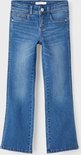Blauwe jeans met lach aan de onderkant en lichte wassing.