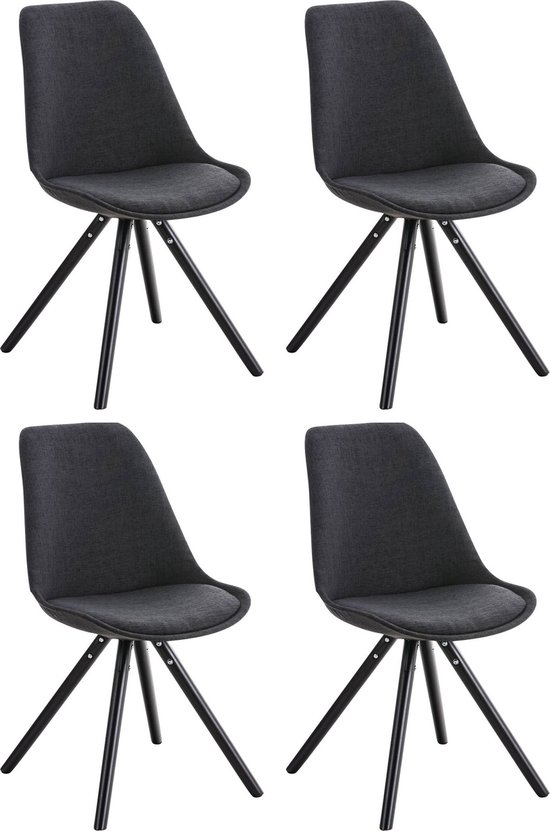 Lot De 4 Galettes De Chaise Noires 38x38 Cm Avec Liens - Confort Moelleux Pour Salle à Manger Ou Jardin