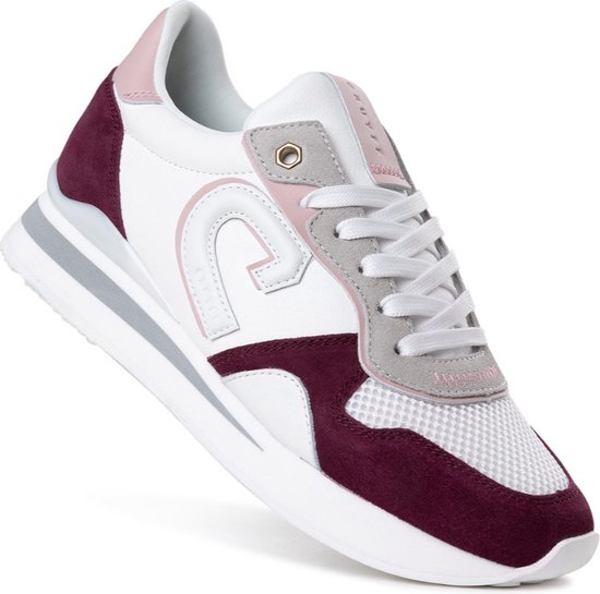 Cruyff Parkrunner Lux wit bordeaux rood sneakers dames