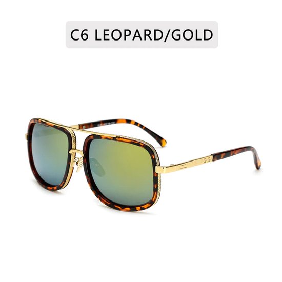 Stark Millionare Sunglasses - Trendy zonnebril met UV 400 bescherming - Goud/Leopard