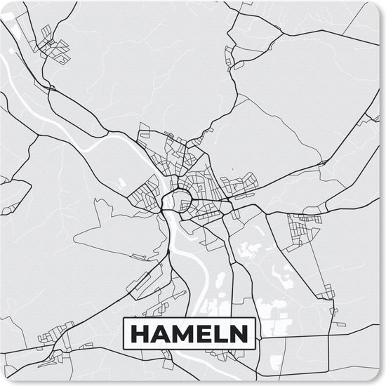 Muismat 30x30 cm - Mousepad Plattegrond - Duitsland - Hameln - Stadskaart - Kaart - Muismatten - Stadskaart