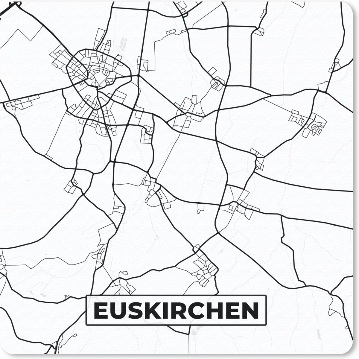 Muismat 20x20 cm - Mousepad Plattegrond - Kaart - Euskirchen - Stadskaart - Muismatten - Stadskaart