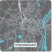 Muismat - Mousepad - Strasbourg - Frankrijk - Plattegrond - Stadskaart - Kaart - 30x30 cm - Muismatten
