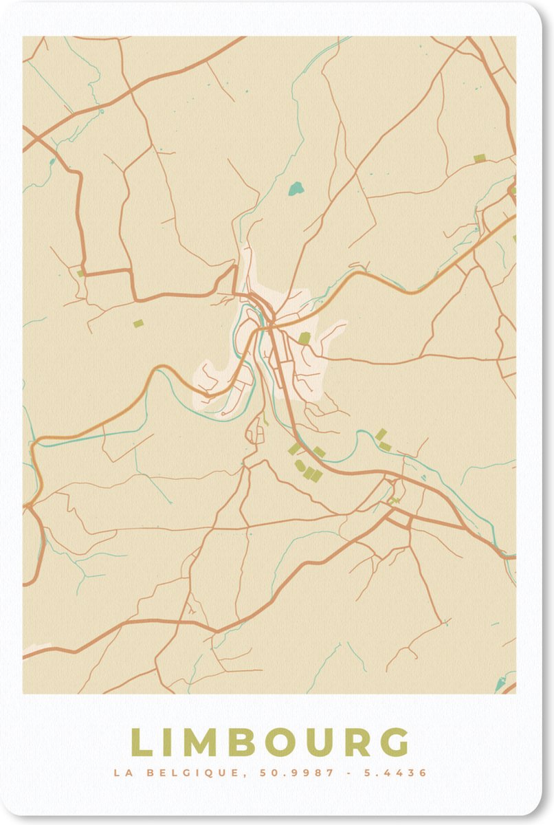 Muismat - Mousepad - Kaart - Plattegrond - Stadskaart - Limbourg - België - 18x27 cm - Muismatten