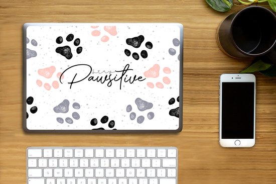 Sticker ordinateur portable - 12,3 pouces - Chiens - Proverbes - Restez pawstitive - Citations