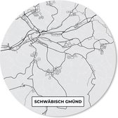 Muismat - Mousepad - Rond - Kaart - Schwäbisch Gmünd - Duitsland - Plattegrond - Stadskaart - 40x40 cm - Ronde muismat