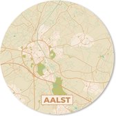 Muismat - Mousepad - Rond - Aalst - Stadskaart - Kaart - Plattegrond - Vintage - 30x30 cm - Ronde muismat