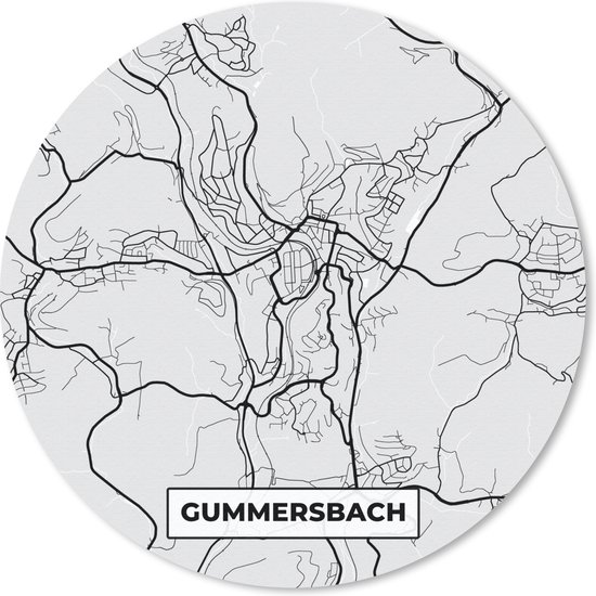Muismat - Mousepad - Rond - Kaart - Plattegrond - Duitsland - Gummersbach - Stadskaart - 40x40 cm - Ronde muismat