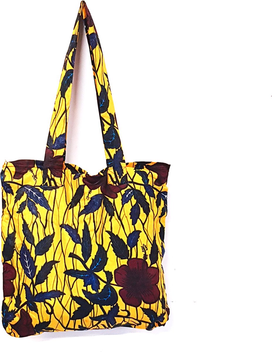 Ladybag ǀ Mombag ǀ Shoppertas - Yellow - Kitenge - Handmade