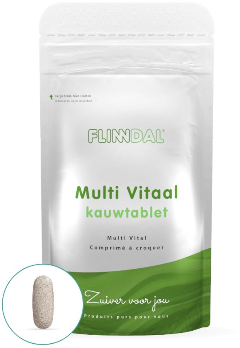 Flinndal Multi Vitaal Kauwtablet - Multivitamine Tablet voor Verhoogde Behoefte - 30 Tabletten