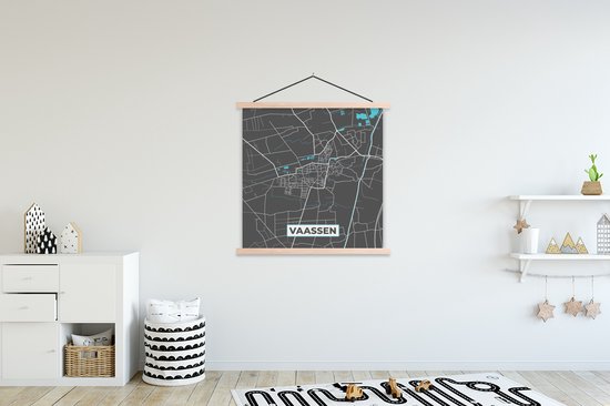 Porte-affiche avec affiche - Affiche scolaire - Carte - Vaassen - Plan de la ville - Carte - 120x120 cm - lattes vierges